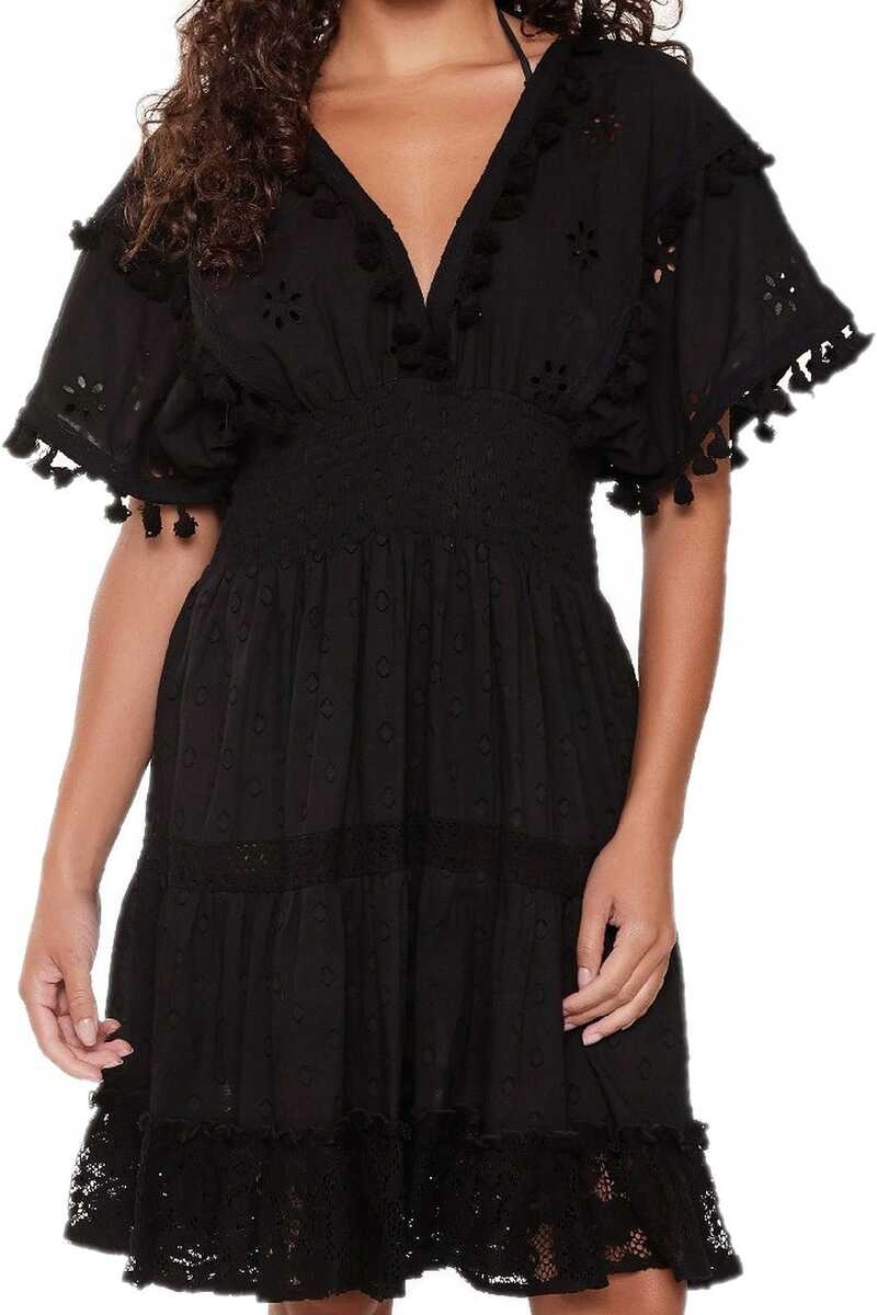 LingaDore Plážová tunika 7226 černá M