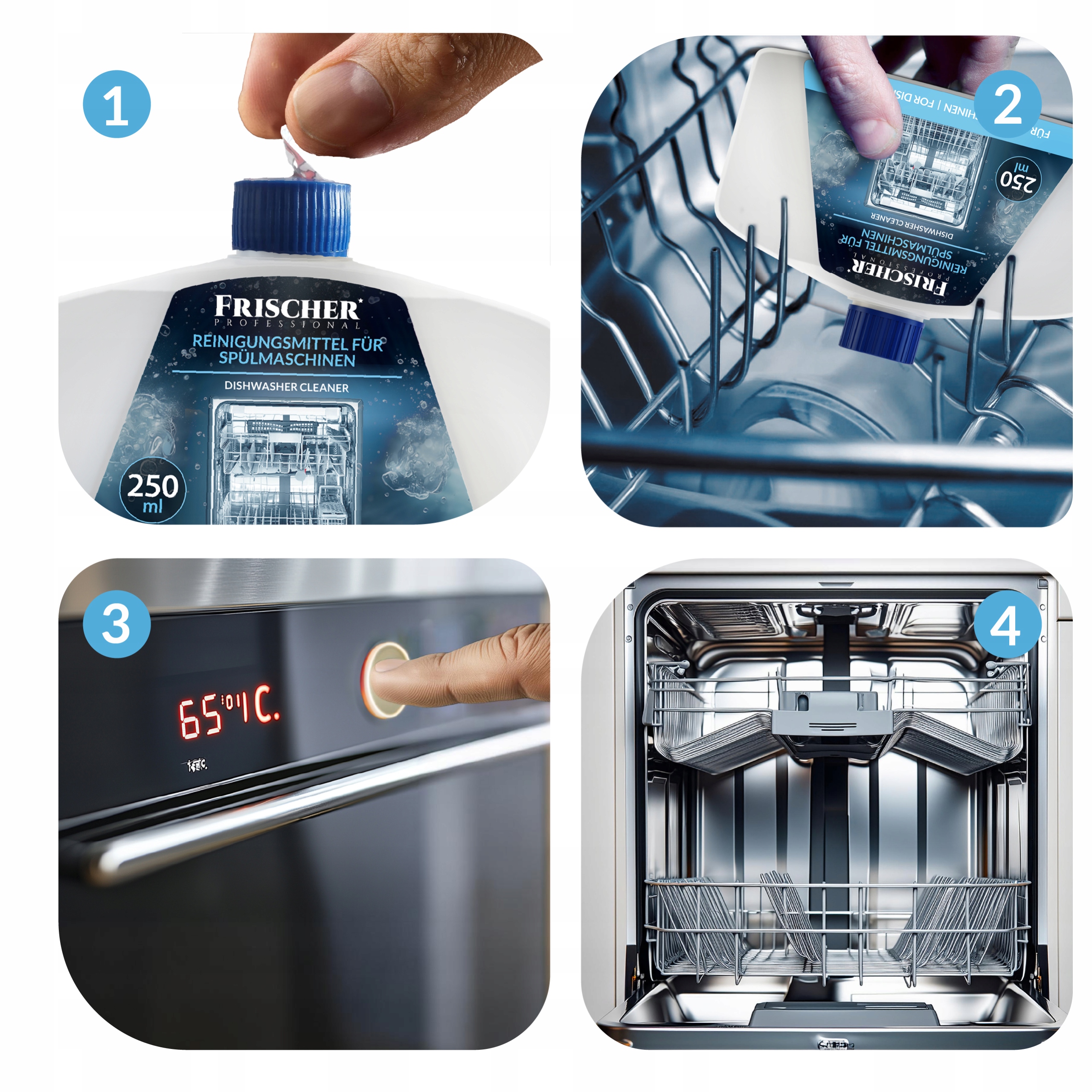 PŁYN DO CZYSZCZENIA ZMYWAREK ŚRODEK CZYŚCIK DO MYCIA ZMYWARKI 250ml Marka Frischer