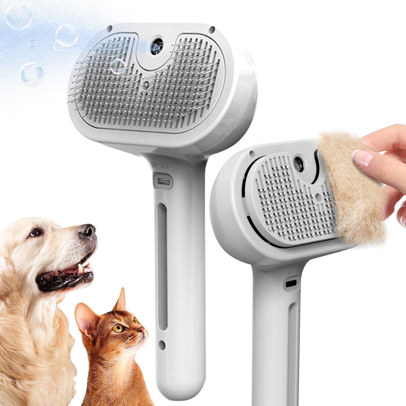 Levně Parní Kartáč Pro Kočky A Psy Samočistící Hladinu Vody Elektrický 2V1