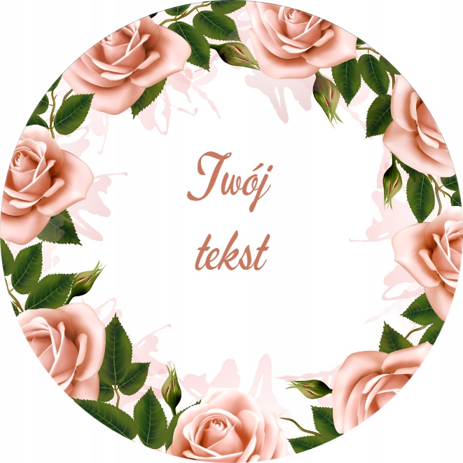 

Naklejki Twój Tekst Ślub róże 4,5 cm 72 szt
