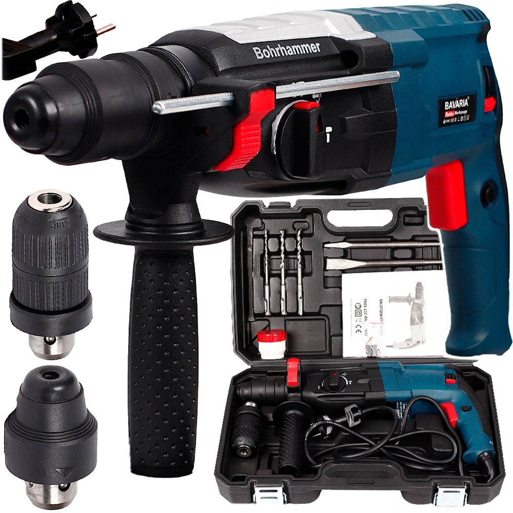 Młotowiertarka Wiertarka Udarowa Udar Sds+ 2800W Młoto Wiertarka Zestaw