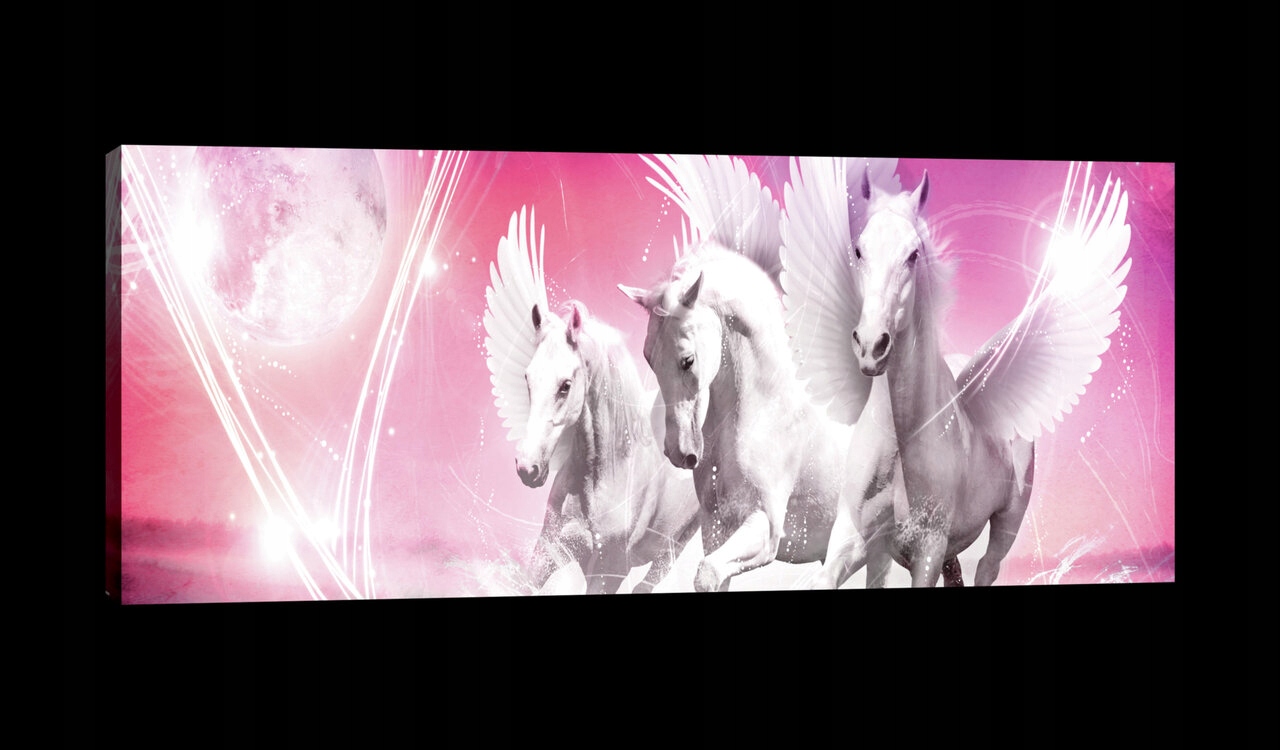 Obraz 145x45 Pegasové bílé koně křídla let pohádka mýtus magie fantazie