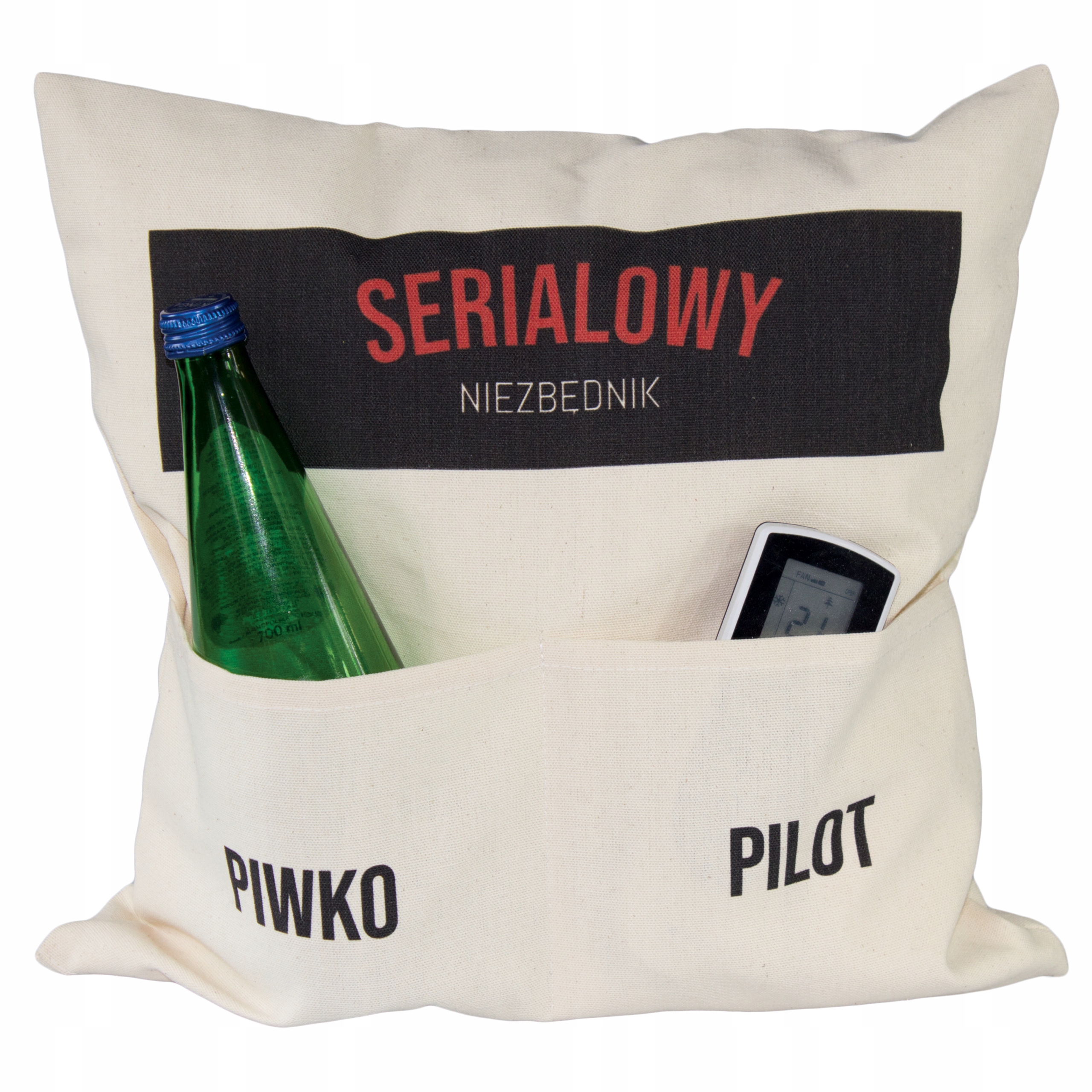 

Poduszka z kieszeniami Serialowy Niezbędnik