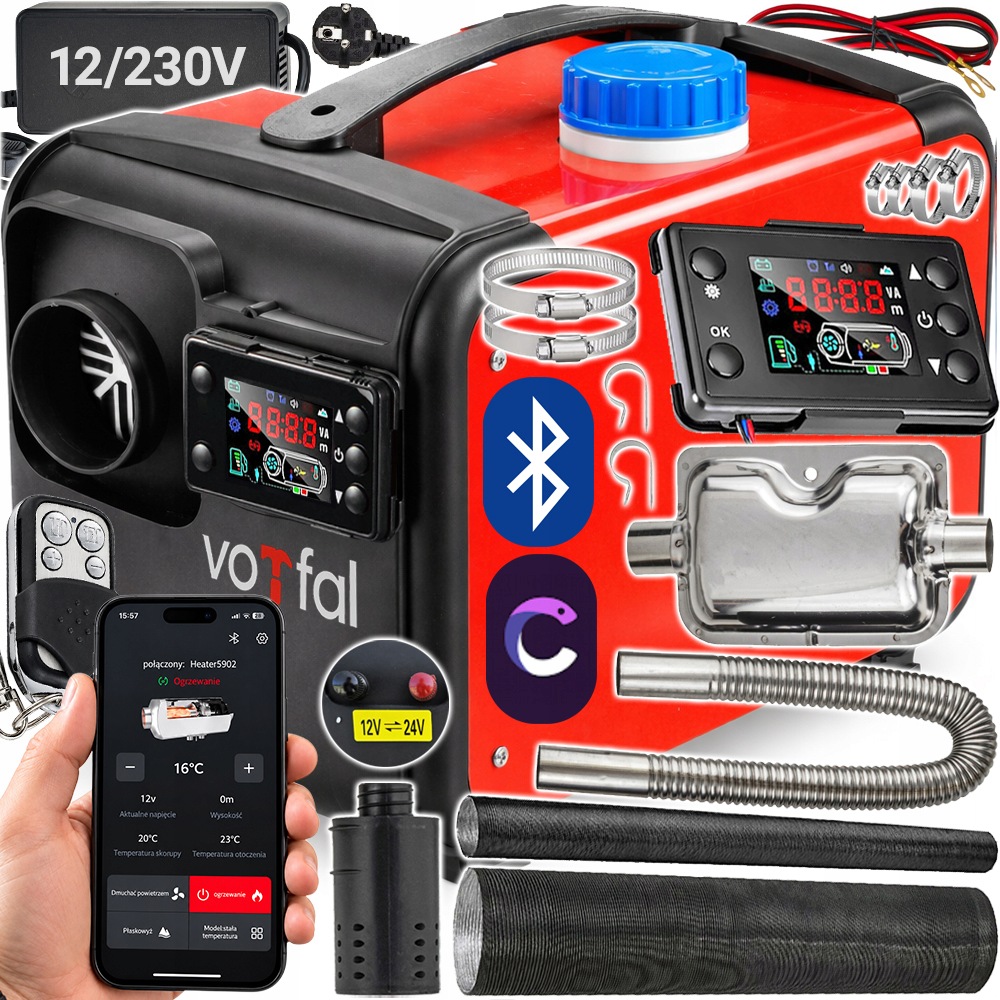 NAGRZEWNICA SPALINOWA OLEJOWA OGRZEWANIE POSTOJOWE WEBASTO BLUETOOTH 8KW