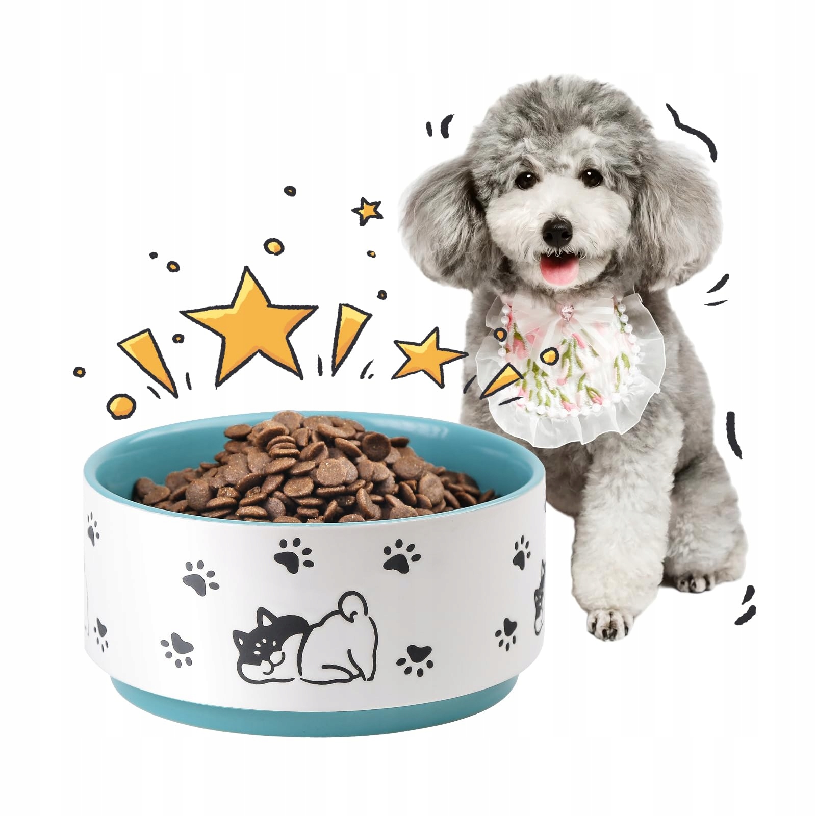 Levně Keramická Miska Pro Psy S Motivem Štěněte Pro Malé A Střední Psy