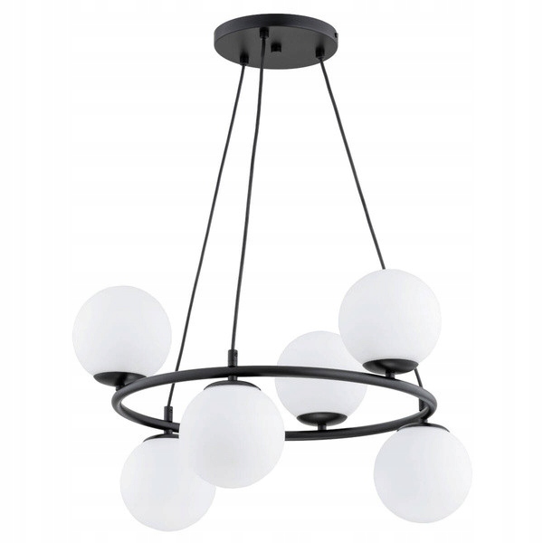 Industriálna závesná lampa Ringo čierna 6xE14 10W Alfa
