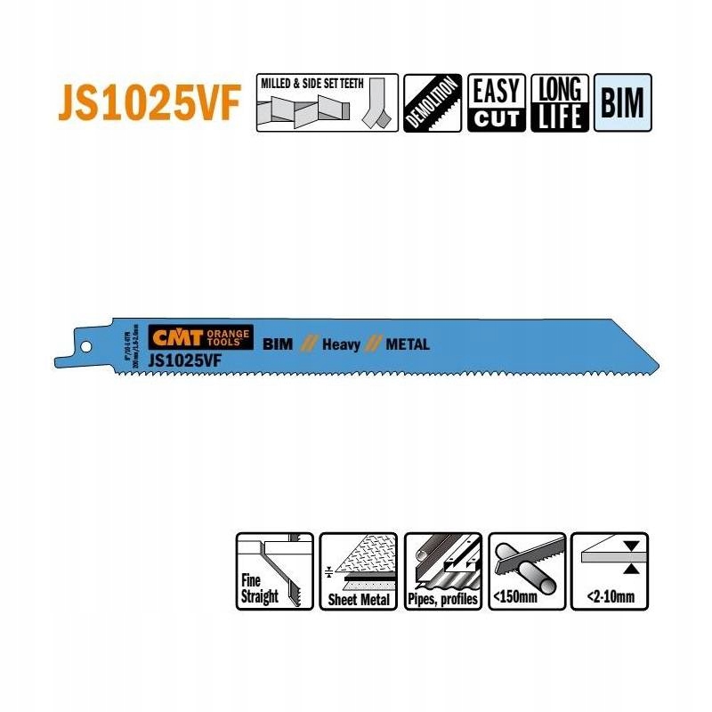 CMT PIŁA SZABLASTA 225mm 10TPI 5szt. JS1025VF-5