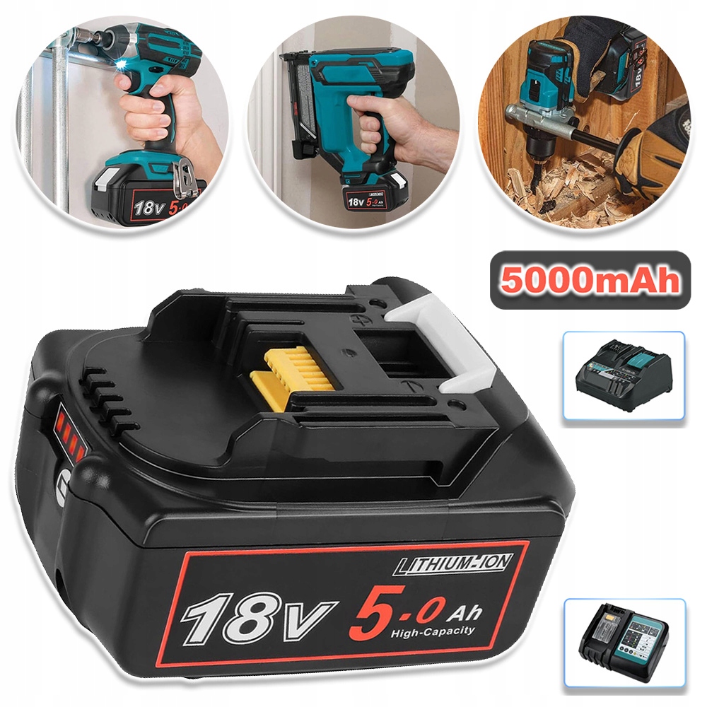 Akumulator 18V 5AH 5000 Mah Bateria Do Makita Elektronarzędzi Zamiennik