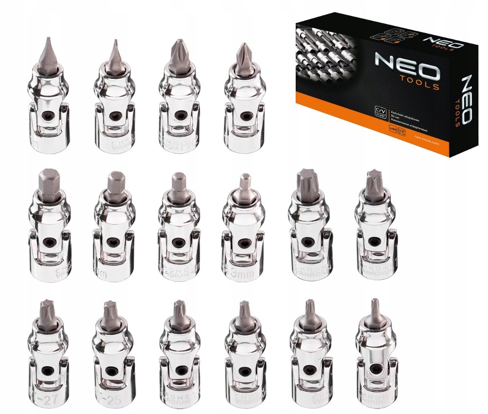

Bity Torx Hex Ph Płaskie z przegubem Neo 08-714