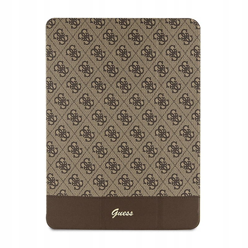 Guess 4G Stripe Allover – Pouzdro pro iPad Pro 12.9" (2022-2020) (hnědé)