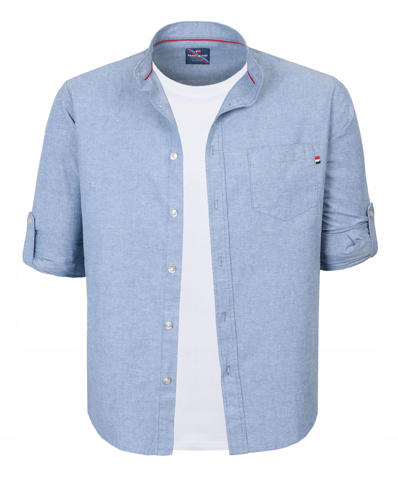 Módní pánská košile se stojáčkem a dlouhým rukávem Bavlna Slim Fit Pako Jeans