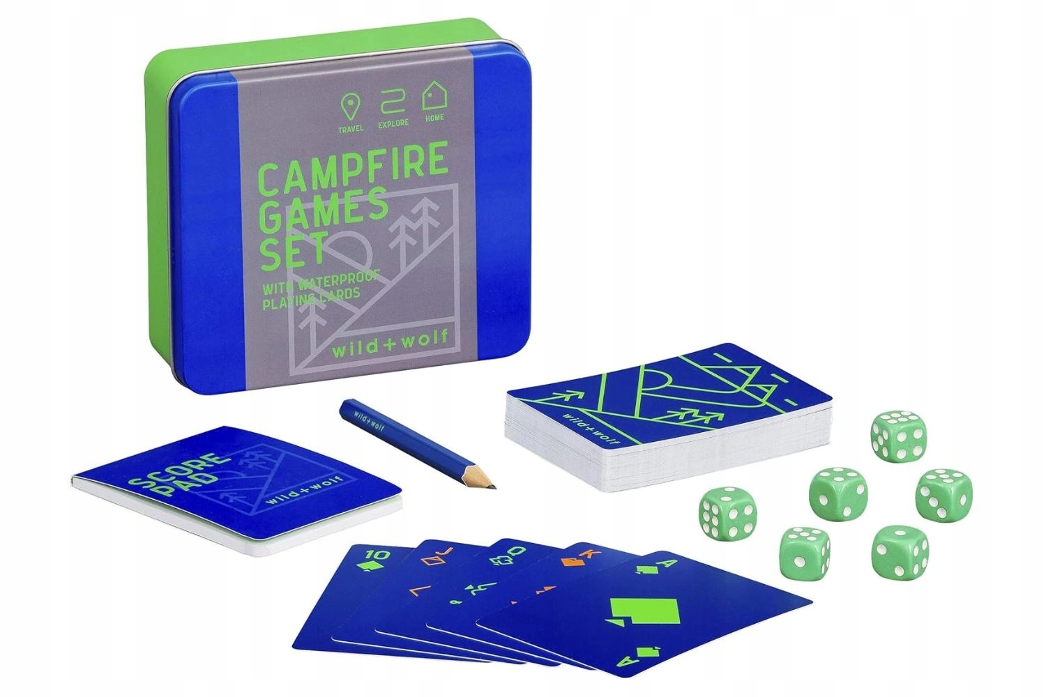 Karty do gry WILD AND WOLF CAMPFIRE GAMES SET wodoodporne zestaw prezent
