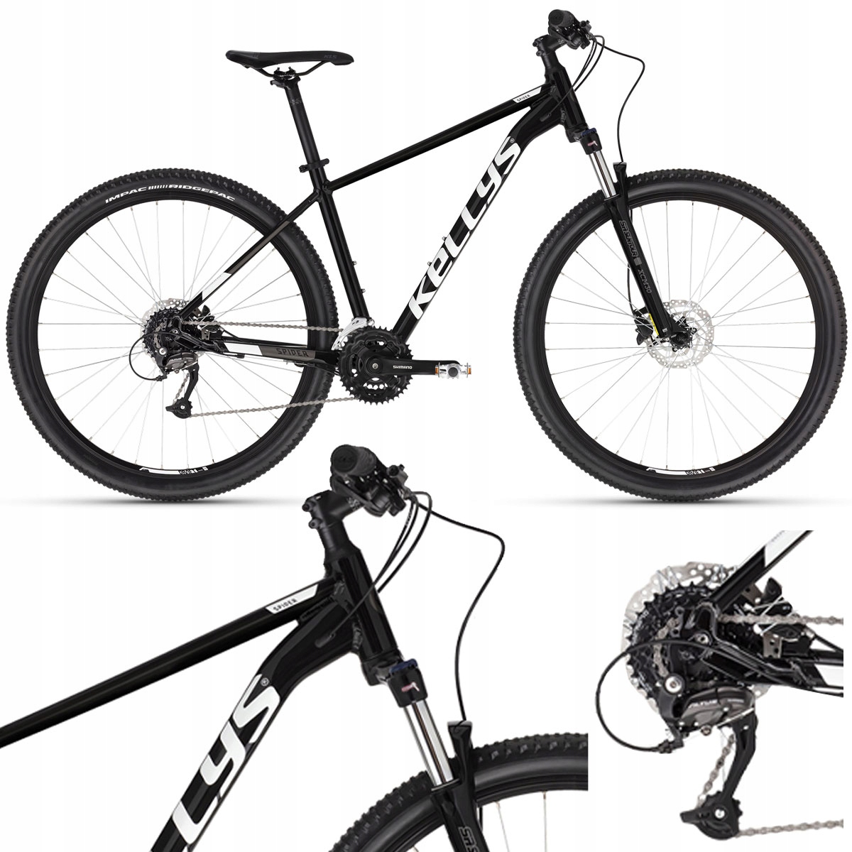 Rower Górski Kellys Mtb Spider 50 Męski Rama M Aluminium Shimano Czarny