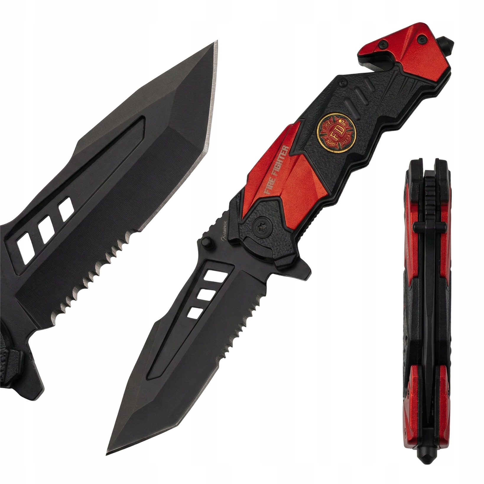 Nůž Albainox Fire Dept Rescue tanto ocel 3Cr13Mov N384G 18123-A