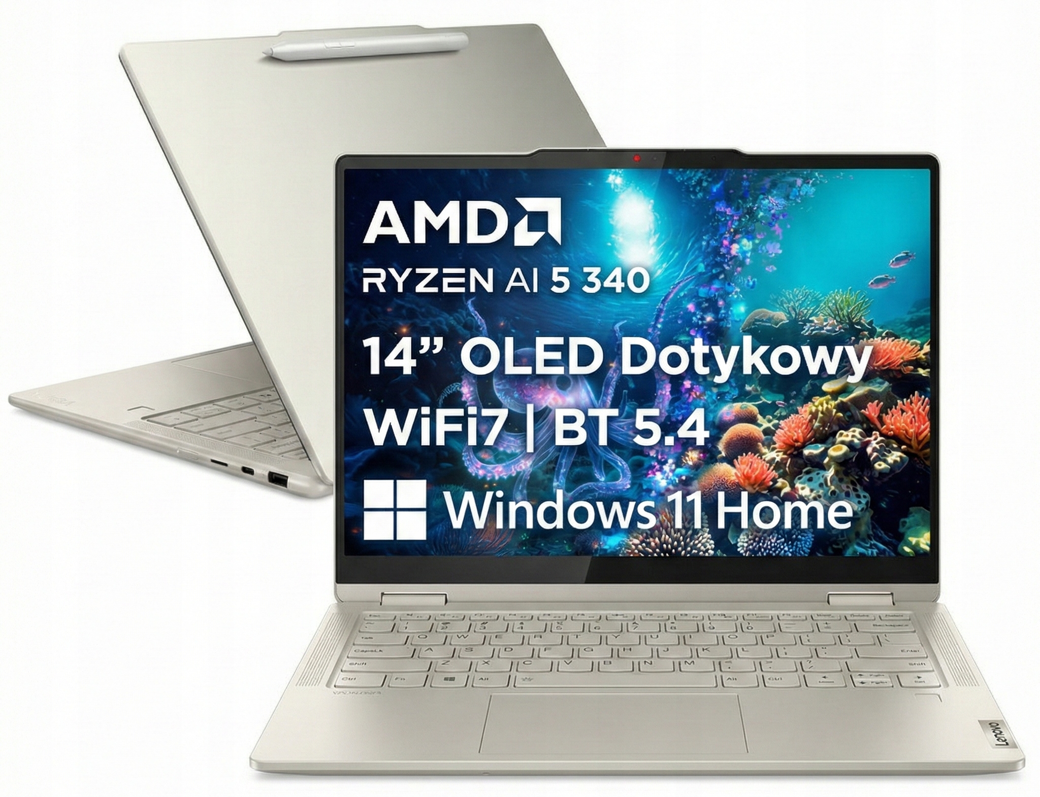 Lenovo Yoga 7 2w1 Ryzen Ai 5 16GB 1TB 14" Fhd+ Oled 600NIT Hdr Dotyk W11