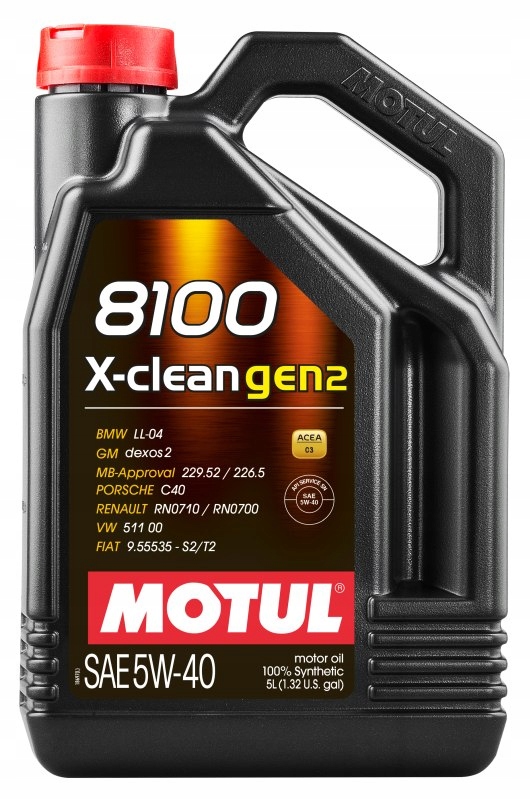 Olej Motul 5V40 5 L 8100 X-clean GEN2 C3 511.00 229.52 226.5 LL04 De