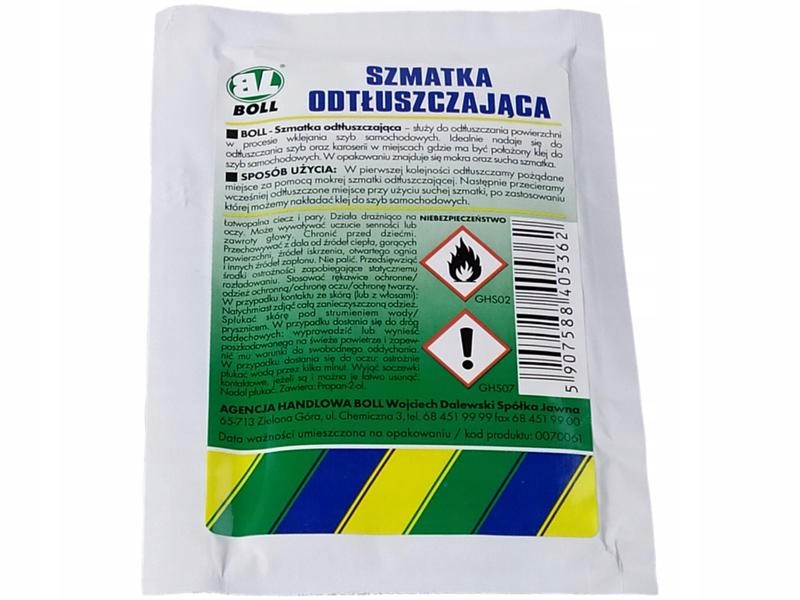 BOLL ZESTAW DO MONTAŻU SZYB SAMOCHODOWYCH Kod producenta 0070092