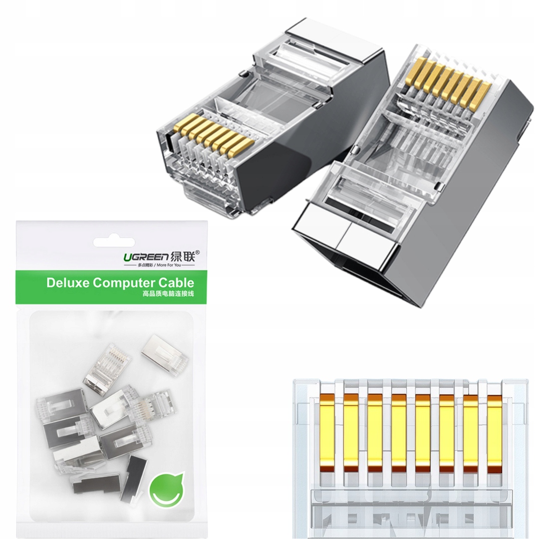 

Wtyk Końcówka RJ45 (utp Cat. 6/5/5e) Ugreen 10 szt