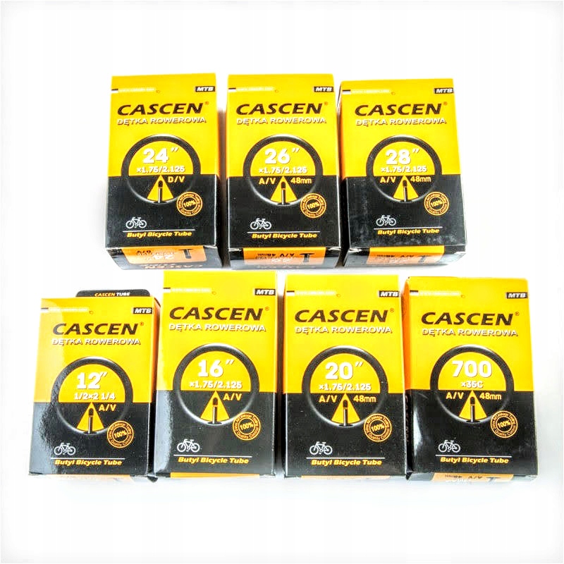 

Dętka Cascen 26x1,75 - 2,1 Av 48mm zaw. samochodow