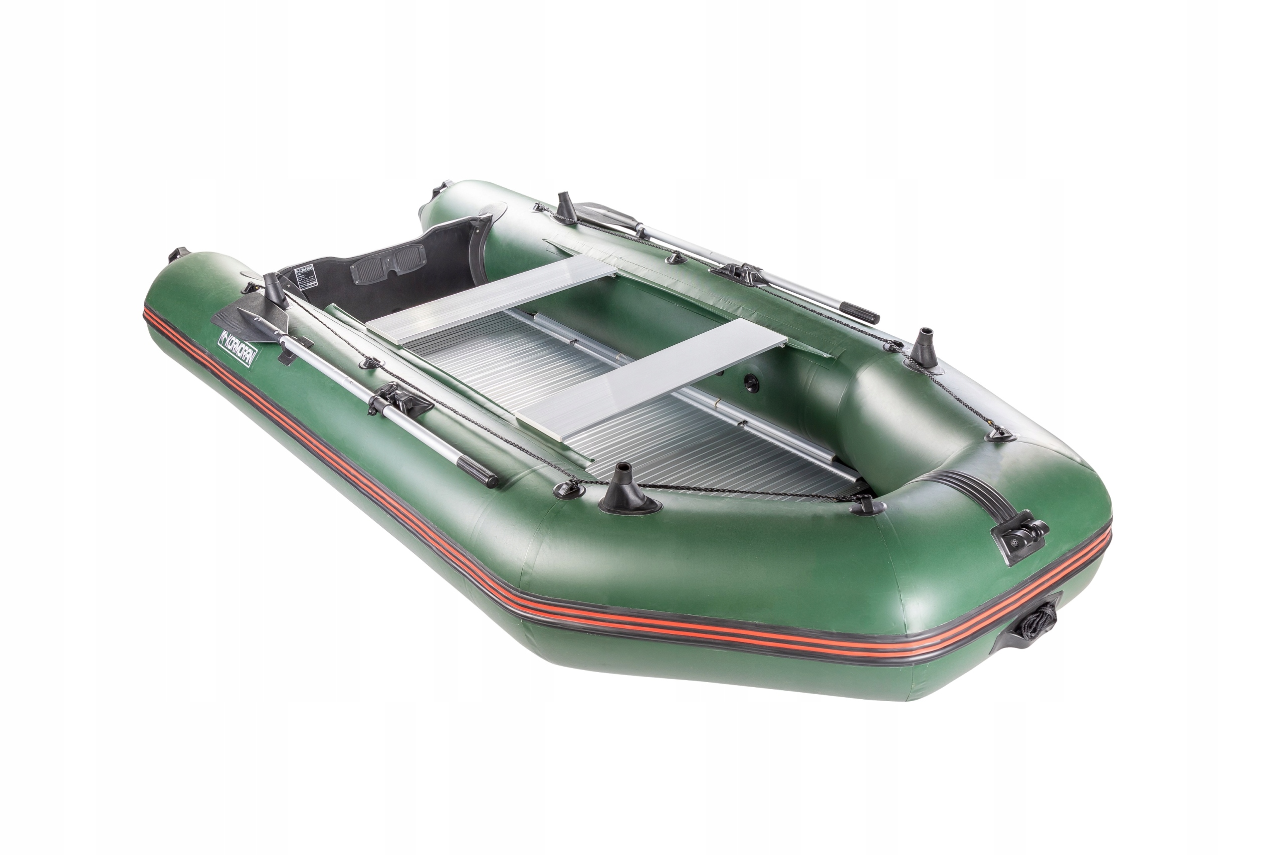 PONTON TURYSTYCZNY WĘDKARSKI PVC KORMORAN 400d ALUMINIOWA PODŁOGA KIL X5 OS Kolor zielony
