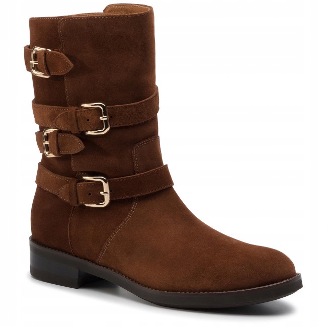 Eva Minge Dámské Kotníkové Boty Hnědé Kožené 36 3C8G5*