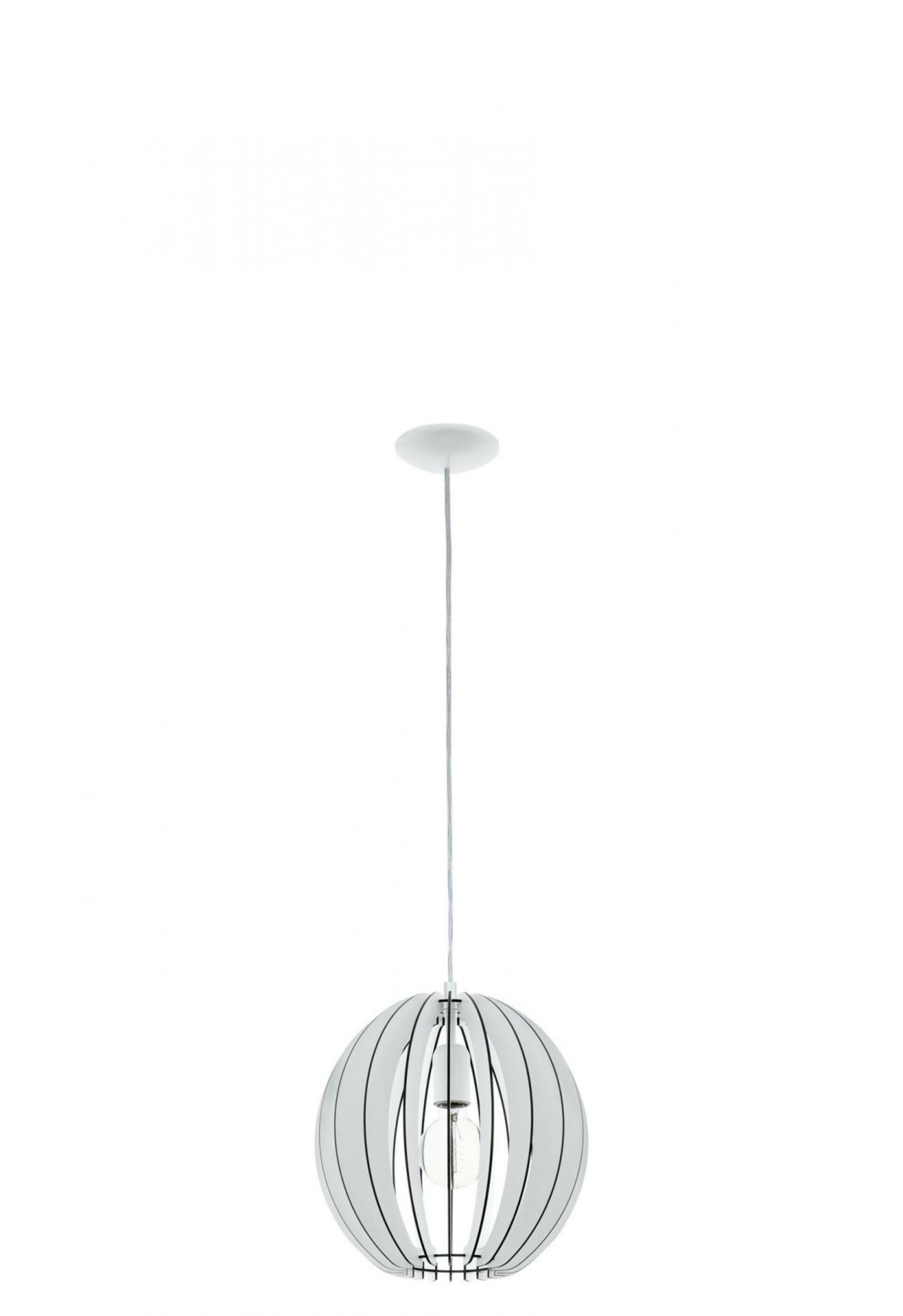 Závesné svietidlo Eglo Cossano E27 biela oceľ drevo 300mm