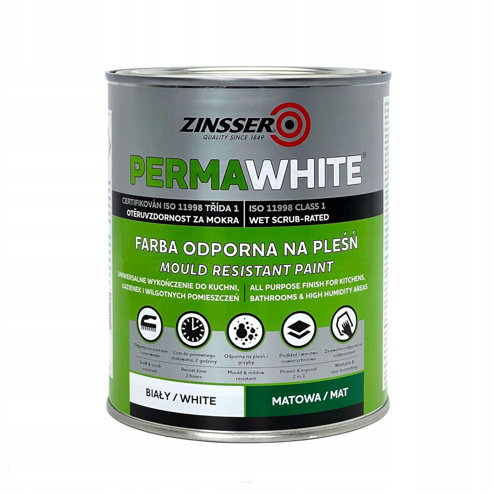 Perma-white 1L Matowa Farba Antypleśniowa Rustoleum