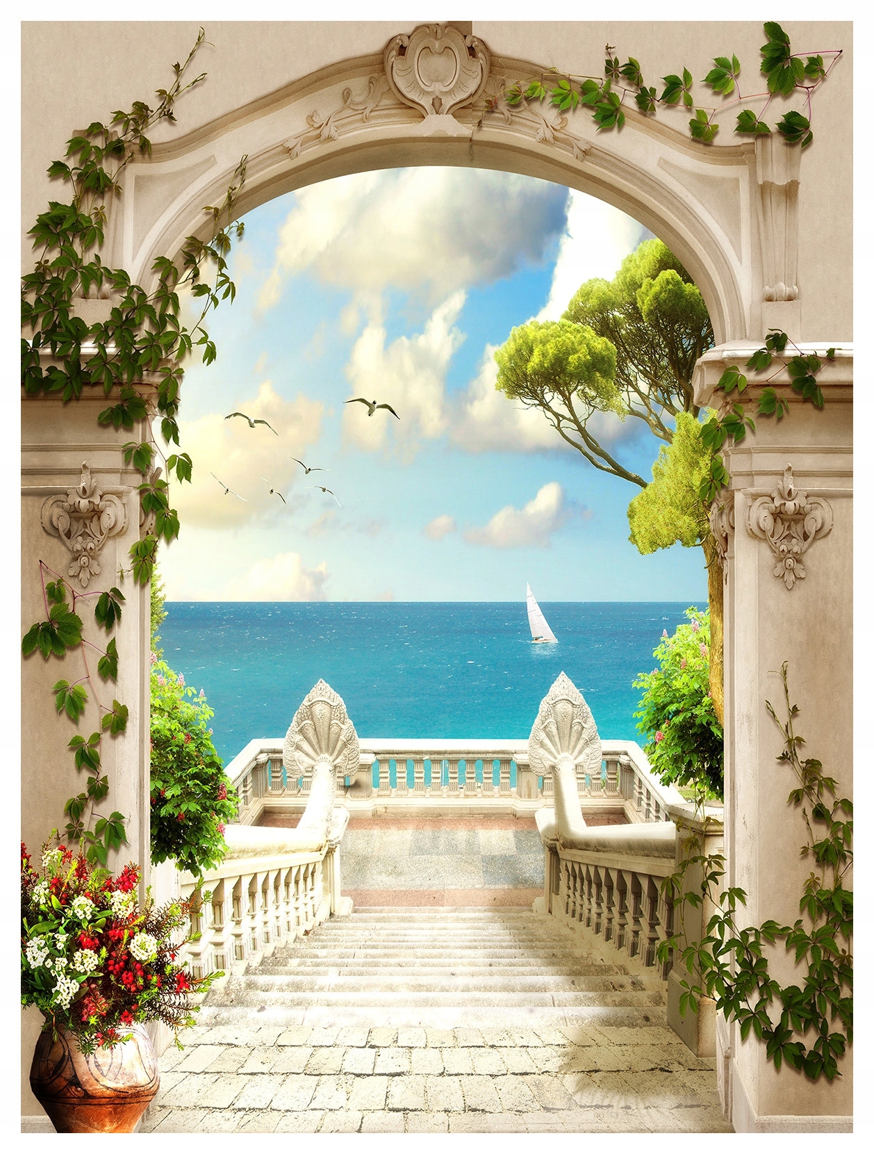 Fototapeta Kamenná flizelina Oblouk Středomořské moře Styl 184x254 lepidlo