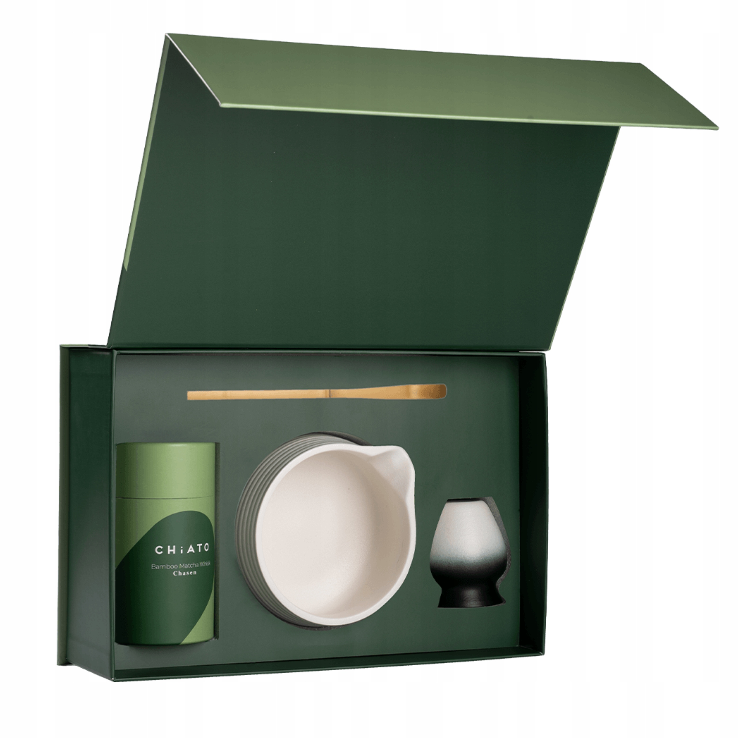 Levně Sada na čaj matcha CHiATO Zen Yin Yang – bílo-černá