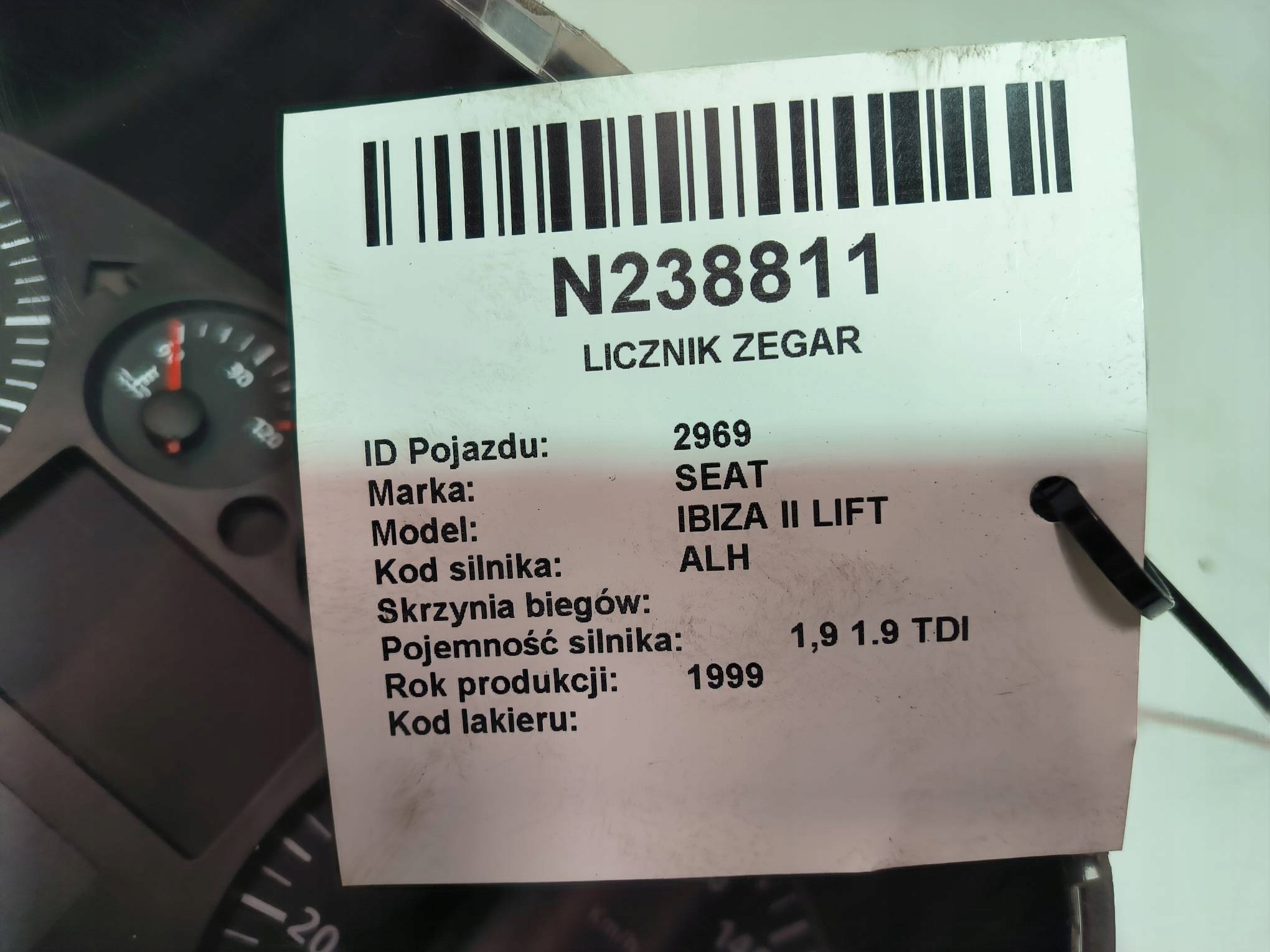 dials clock EU 88311292 SEAT IBIZA II LIFT