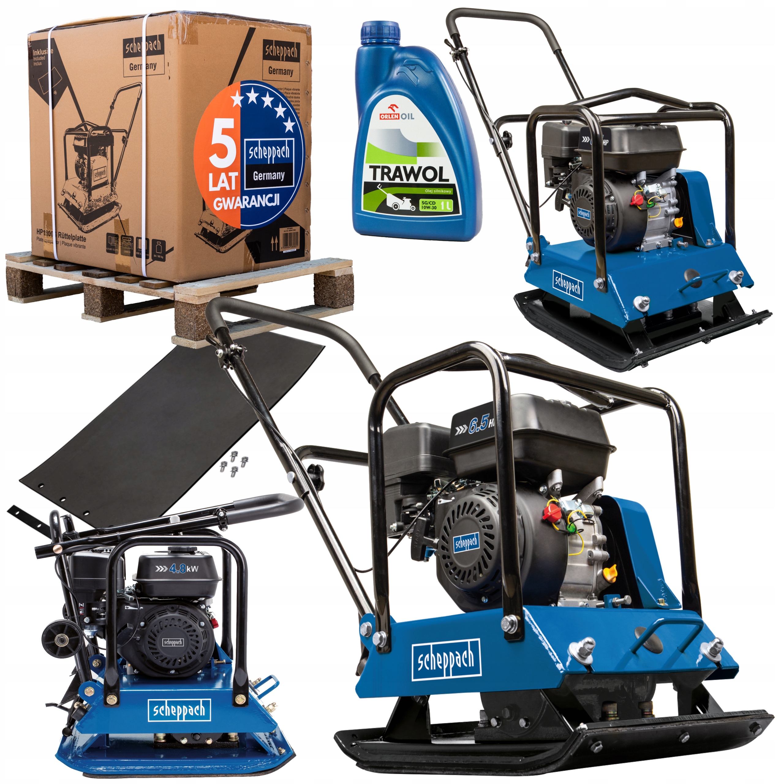 Oryginalna Zagęszczarka Gruntu Spalinowa 94kg 23kN Mata Olej 1L HP1800S