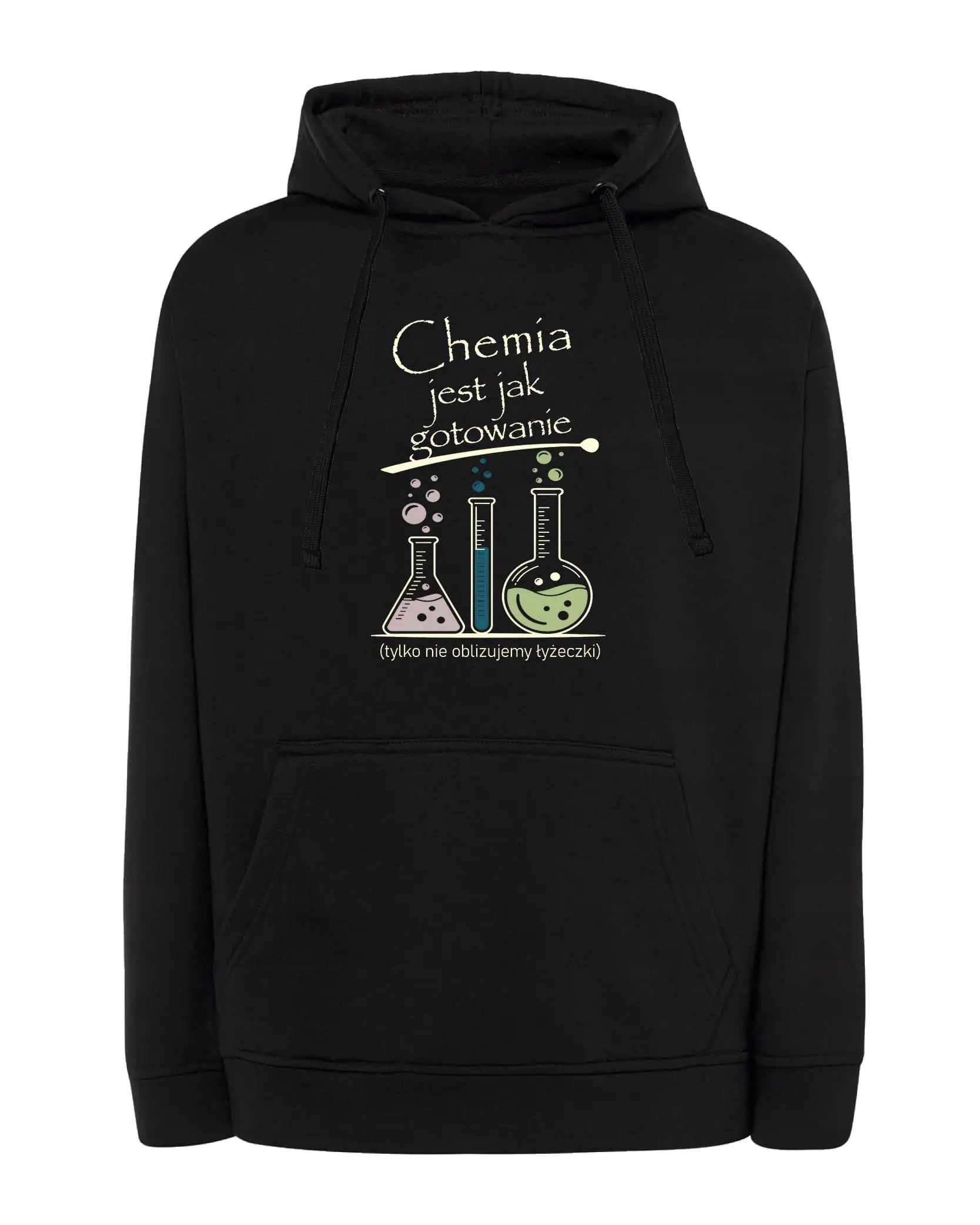 Mikina s kapucí Den učitelů Chemie Vtipný Dárek Černá L