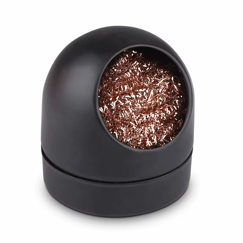 Czyścik do grotów lutownicy w metalowej podstawce czarny wymienne wkłady