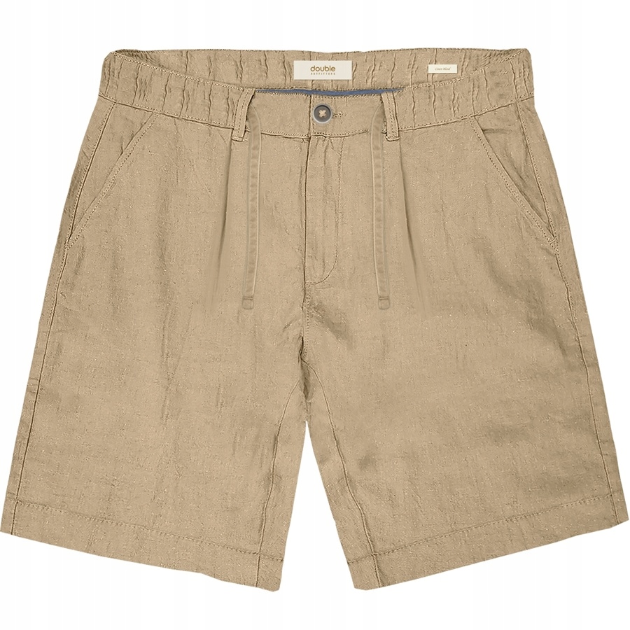 Kraťasy Lněné béžové Double Outfitters Velké velikosti