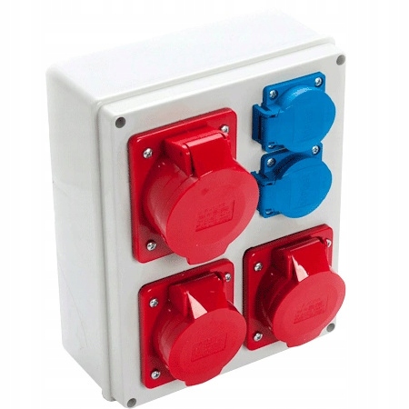 Viplast Stavební nástěnný rozvaděč zásuvkami 32A 2x16A 2x250V IP44