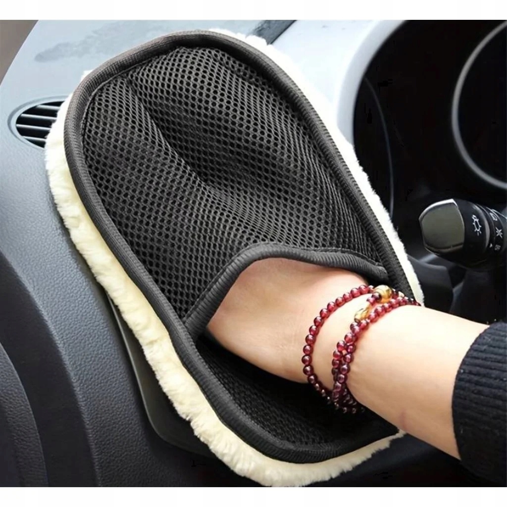 Rękawica mikrofibra do czyszczenia samochodu auta dwustronna miękka duża