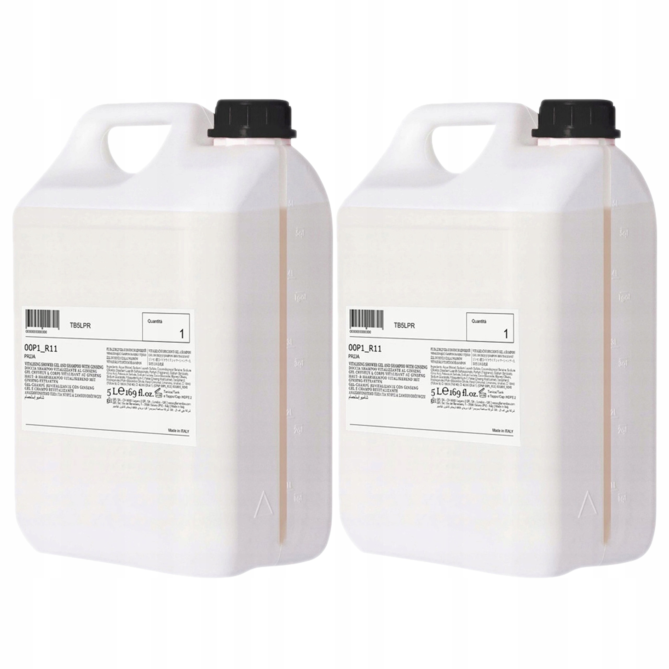 Prija 2v1 šampon Pro Hotely sprchový gel Velká Zásoba 10L ženšen Vegan