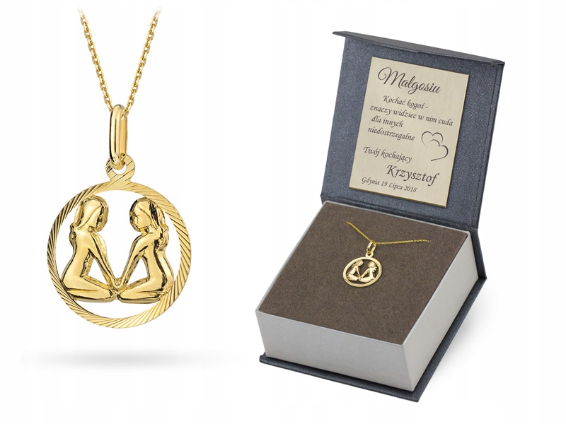 Zlatý Řetízek a přívěsek 585 Zodiak Dvojčata