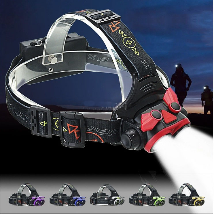 Latarka czołowa 2 x XM-L T6 ZOOM x 2 czołówka USB LC11 Marka inna