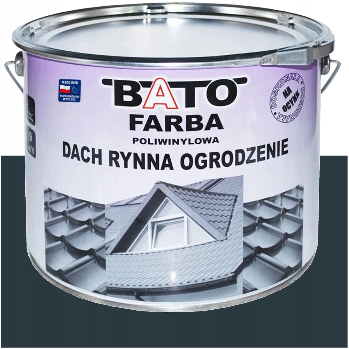 Polska Farba Bato Poliwinylowa Dach Rynna Ogrodzenie Ral 7016 Antracyt 10L