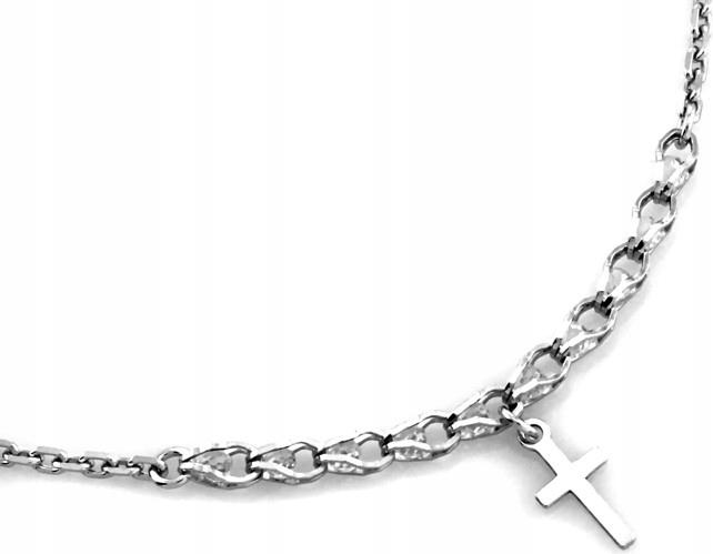 Stříbrný náhrdelník 925 s jemným křížkem a zirkony, velikost 45 cm