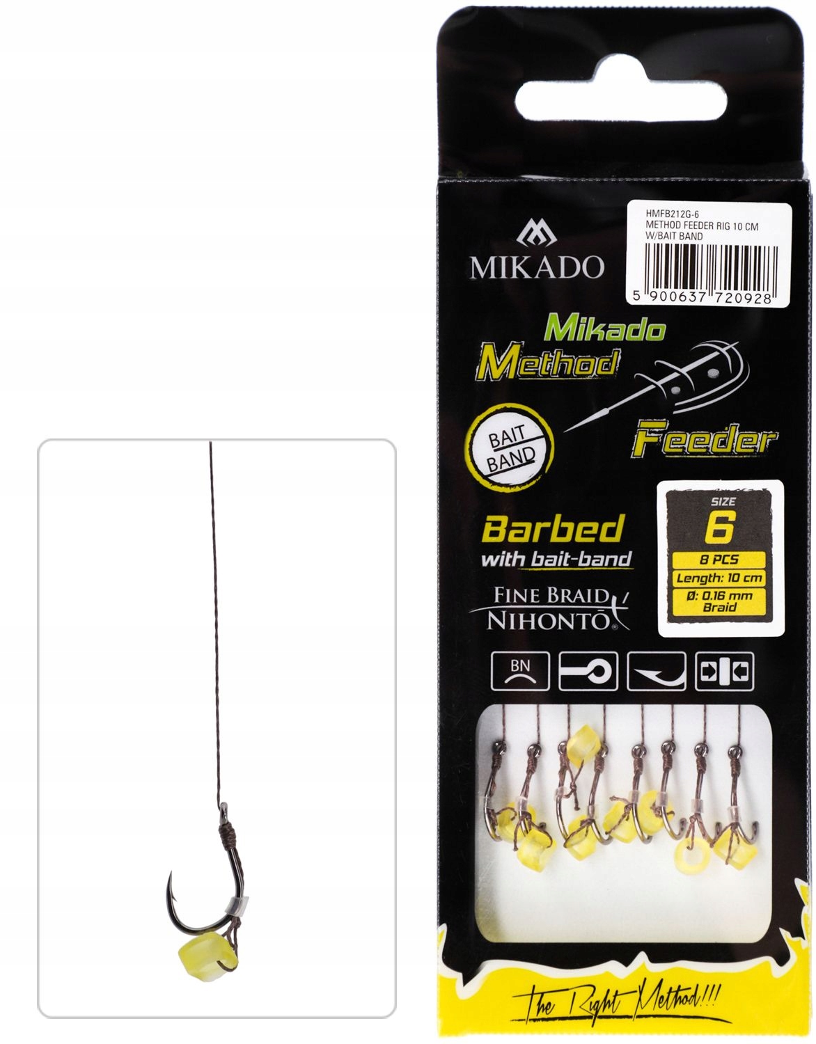 

Haczyki Method Feeder Mikado Plecionka Gumka nr 6
