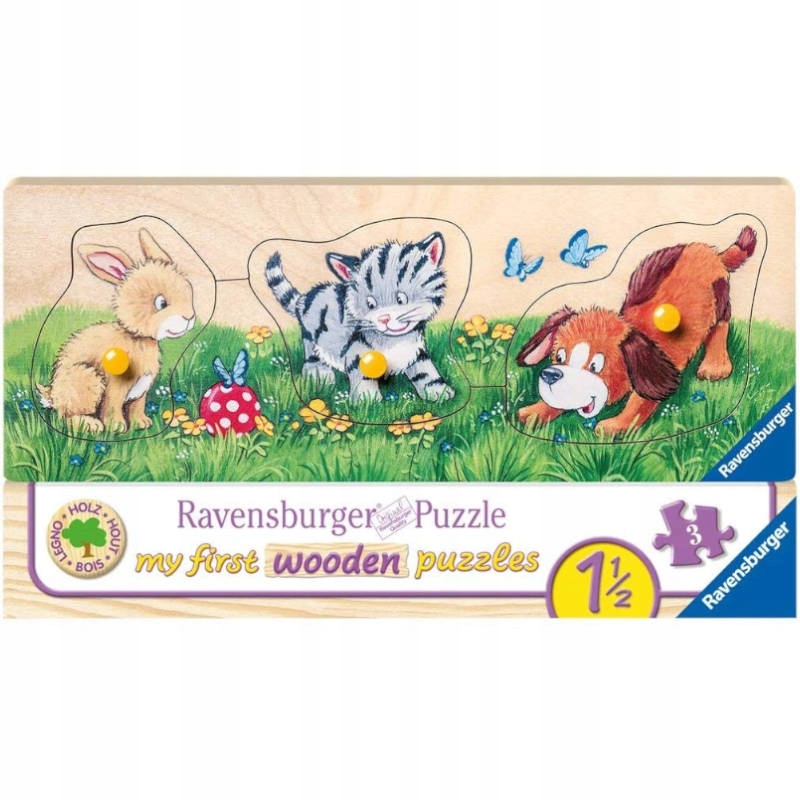 RAVENSBURGER PUZZLE DREWNIANE DLA NIEMOWLAKA 3 SZT
