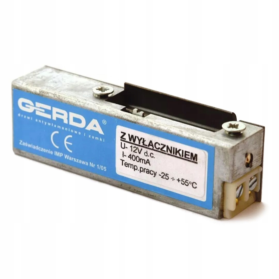 Elektrozaczep elektromagnes GERDA wyłącznik 12VDC