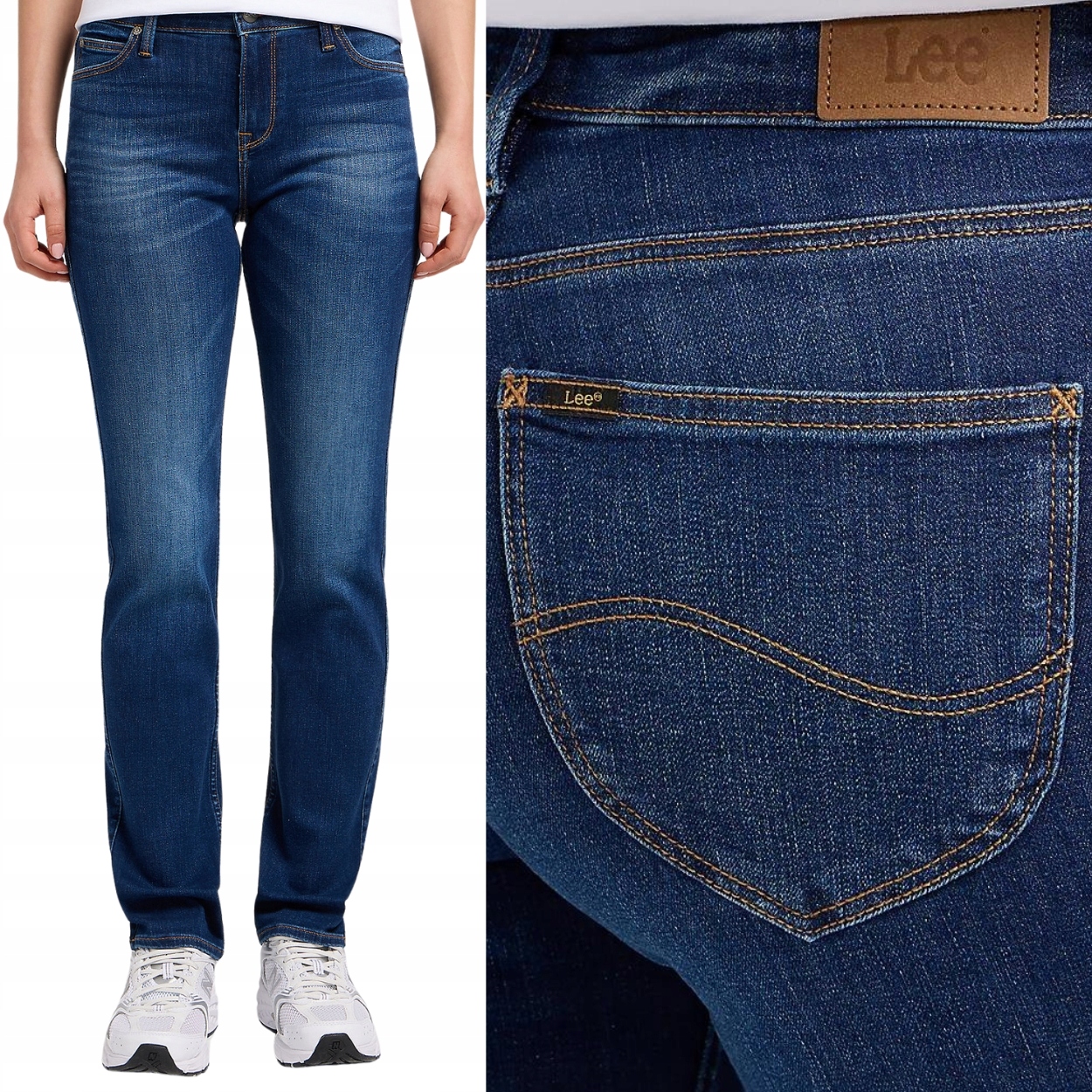 Lee Marion Straight Night Sky Džins jednoduché dámské džínové kalhoty W31 L33