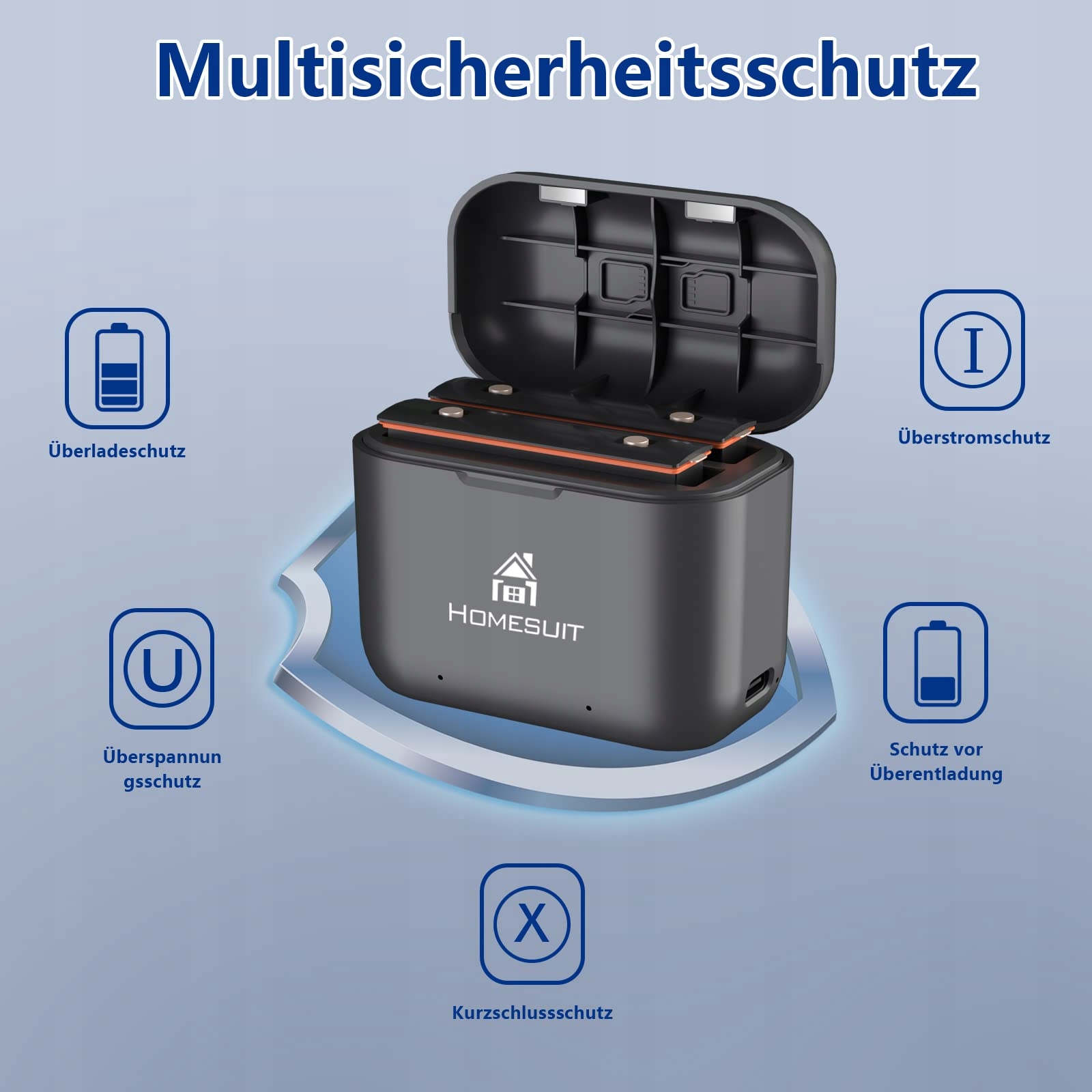 HOMESUIT Zestaw Akumulatorów 1800mAh i Ładowarka USB LED do X3 — miniatura 4