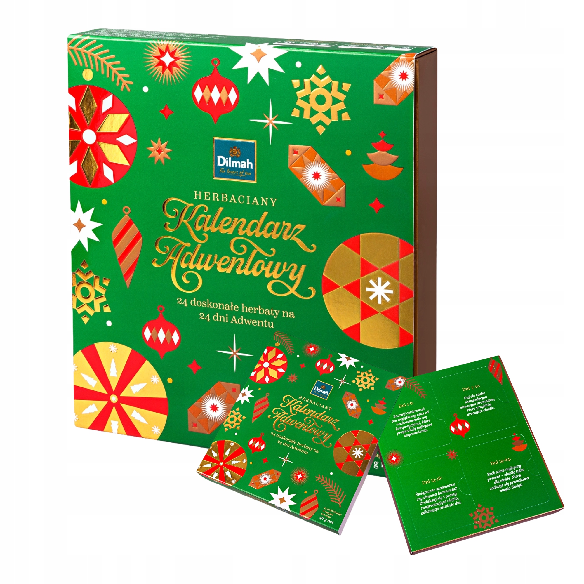 Herbaciany kalendarz adwentowy z herbatami Dilmah 24 herbaty na 24 dni