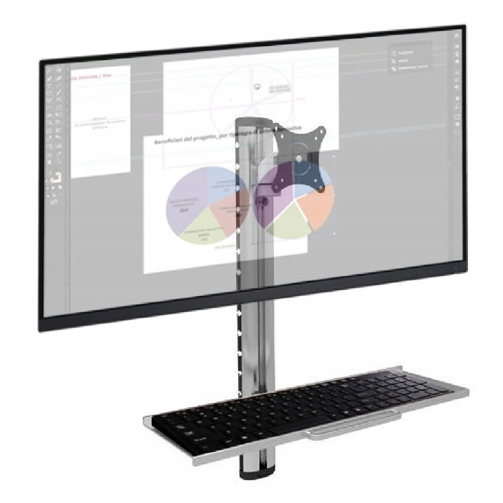 Regulowany Uchwyt Ścienny do Monitora 15-27” z Półką na Klawiaturę Techly