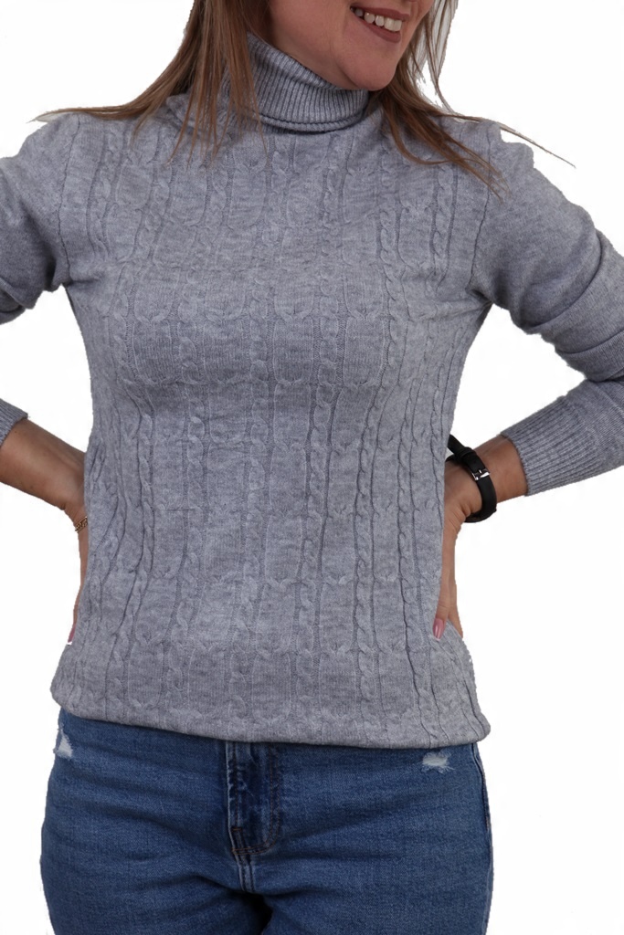 

Klasyczny Dopasowany Golf Sweter Warkocze