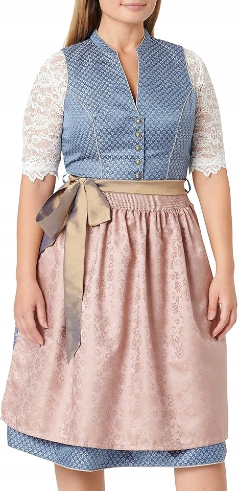 Stockerpoint Plus Size Šaty Modré S Pudrovou Zástěrou 48 Jpb